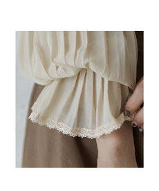 ▼▼「french」Vラインと花咲くレースのプリーツスリーブトップス10月8日22時販売新作