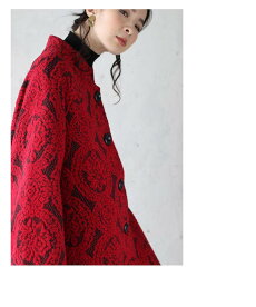 【再入荷♪11月14日12時&22時より】「french×Ko」ダマスク柄を見つめてコート