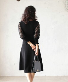 ▼▼「frenchpave」華やぐレース袖のカシュクールワンピース12月1日22時販売新作