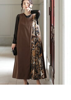 ▼▼「frenchpave」frenchpaveオリジナル。濃密色で決める、大人のゴールドチェーンプリーツワンピ12月16日22時販売新作