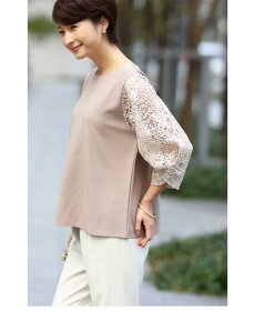 ▼▼S〜M/L〜2L「cawaii」(予約展示会)シャンパンカラーのなめらかな華レーストップス1月31日22時販売新作/S/M/L/2L