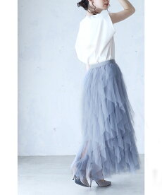 ▼▼「frenchpave」春の風にふわり揺らめくチュールのフリルスカート2月10日22時販売新作