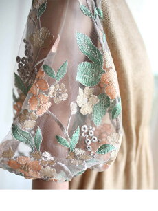 ▼▼S〜M/L〜2L(予約展示会)(ベージュ)「frenchpave」花袖レースのブラックタックワンピース2月19日22時販売新作/S/M/L/2L
