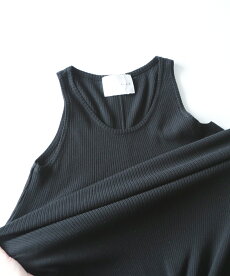 ▼▼(ブラック)「frenchpave」春夏コーデに活躍する1枚。リブワンピース3月5日22時販売新作