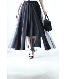 【再入荷♪10月5日12時&22時より】「pave」異素材を合わせたミックススカート