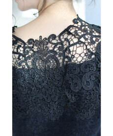▼(S~L対応)(ブラック)「FRENCHPAVEオリジナル」(黒)首元を美しく魅せるアンティークレースニットトップス□□□9月28日22時販売新作