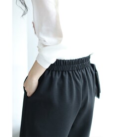 (予約受注会)【再入荷♪10月10日12時&22時より】(予約販売:10月20日〜11月20日前後の出荷予定)(ブラック)「pave」シンプルで活躍間違いない黒のゆったりパンツ