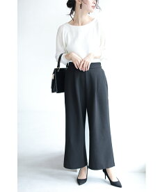 (予約受注会)【再入荷♪10月10日12時&22時より】(予約販売:10月20日〜11月20日前後の出荷予定)(ブラック)「pave」シンプルで活躍間違いない黒のゆったりパンツ