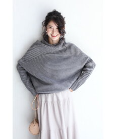 ▼▼(グレー)「french」他にはないシルエットのロングニットトップス9月15日22時販売新作