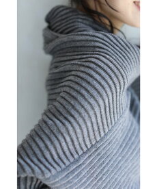 ▼▼(グレー)「french」他にはないシルエットのロングニットトップス9月15日22時販売新作