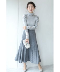 (予約受注会)(薄いグレー)【再入荷♪10月5日12時&22時より】(予約販売:11月10日〜11月30日前後の出荷予定)(グレー)「french」■■肩と袖の透けレース。タートルネックカットソートップス