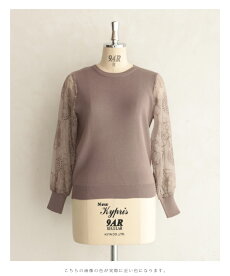 S〜L/2L〜3L対応(ブラウン)「FRENCHPAVE」腕に咲く満開の花。シアーショルダートップスぽわん袖cawaii12月4日22時販売新作S/M/L/2L/3L