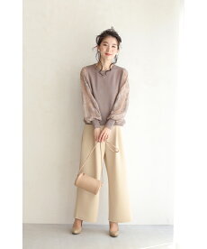 S〜L/2L〜3L対応(ブラウン)「FRENCHPAVE」腕に咲く満開の花。シアーショルダートップスぽわん袖cawaii12月4日22時販売新作S/M/L/2L/3L