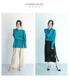 ▼▼(S~L対応)(ブルー)「FRENCHPAVE」顔周り華やか。パール付き袖レースニットトップス1月10日22時販売新作