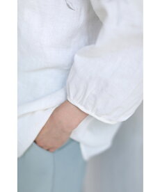 ▼▼(S~L対応)(ホワイト)「FRENCHPAVE」爽やかなリーフ刺繍のコットンリネンブラウストップス3月20日22時販売新作