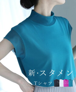 【再入荷♪3/20 12時&20時】（S~3L対応）新・スタメンTシャツカットソー トップス 重ね着 40代 50代 レイヤード cawaii おしゃれ 大人可愛い シンプル 春夏 透け感 シアー 抜け感 ちょい袖