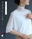 楽天cawaii【再入荷♪4/25 12時&20時】（S~3L対応）二の腕ふくよかさん用 スタメンTシャツ トップス 重ね着 40代 50代 レイヤード cawaii おしゃれ 大人可愛い シンプル 春夏 透け感 シアー 抜け感 二の腕カバー 半袖