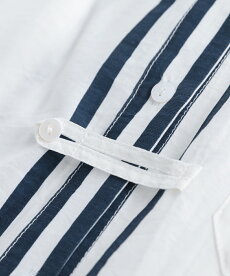 ▼▼「frenchpave」前後ヘムライン裾のストライプシャツワンピース3月22日22時販売新作