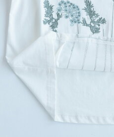 ▼▼「frenchpave」アンニュイな花刺繍。ソフトタックTシャツトップス4月13日22時販売新作