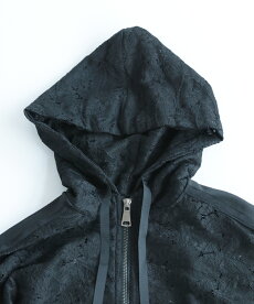 ▼▼「frenchpave」シアーな美しさを普段着にも。ブラックレースブルゾン羽織り4月16日22時販売新作