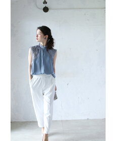 ▼▼「frenchpave」肩を飾る魅力的レースのブラウストップス6月20日22時販売新作