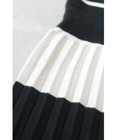 ▼▼(M~3L対応)(ブラック)「FRENCHPAVE」(黒)女性らしい足元プリーツのニットロングワンピース10月20日22時販売新作