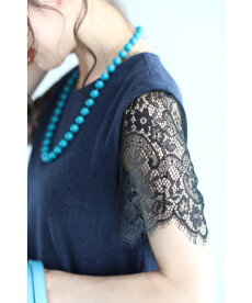 ▼▼「FRENCHPAVE」(黒)ノースリーブのインナーにも最適。伸びやかレースカットソートップス4月5日22時販売新作