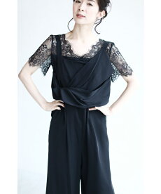 ▼▼「FRENCHPAVE」(黒)ノースリーブのインナーにも最適。伸びやかレースカットソートップス4月5日22時販売新作