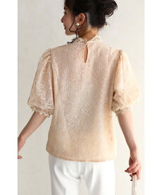▼▼(M~L対応)「FRENCHPAVE」広がるセンターラインの繊細レースブラウストップス5月22日22時販売新作
