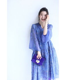 (S~L対応)「FRENCHPAVE」透明感ある青。フード付き刺繍ミディアムワンピース5月22日22時販売新作