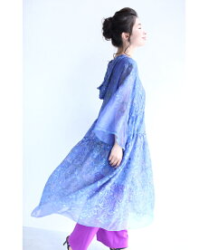 (S~L対応)「FRENCHPAVE」透明感ある青。フード付き刺繍ミディアムワンピース5月22日22時販売新作