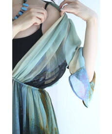 ▼▼(M対応)「FRENCHPAVE」ふわりと軽やかなシアー感。アーティスティックロングワンピース7月1日20時販売新作