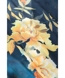 ▼▼(M対応)「FRENCHPAVE」(紺)ひらひら舞う裾のボタニカルシアーロングワンピース7月1日20時販売新作