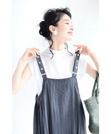 ▼▼☆☆(S~L対応)「FRENCHPAVE」長さ調節可能。プリーツ流れるサスペンダーロングワンピース8月6日20時販売新作