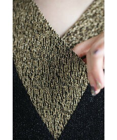 ☆☆(S~3L対応)煌びやかな生地の重ね着風デザインミディアムワンピース