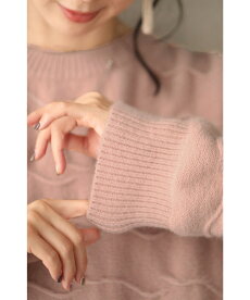 (S~3L対応)なみなみ立体刺繍のペールカラーニットトップス
