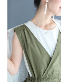 (S~3L対応)ウエストギャザーのサイドリボンロングワンピース