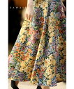【再入荷♪9/18 12時&20時】（S~L対応）クラシカルな花世界を纏うジャガード織りロングスカート