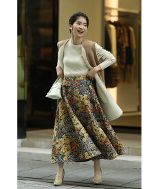 ▼▼クラシカルな花世界を纏うジャガード織りロングスカート