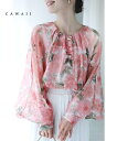 【再入荷♪3/9 20時】(S~3L対応)春爛漫ふんわりシルエットのシアーチュニックトップス
