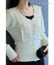 【再入荷♪3/31 12時&20時】(S~L対応)立体的に浮かび咲くたっぷり花レースカットソートップス
