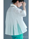 【再入荷♪3/23 20時】(S~3L対応)後ろ姿に広がるボックスプリーツシャツトップス