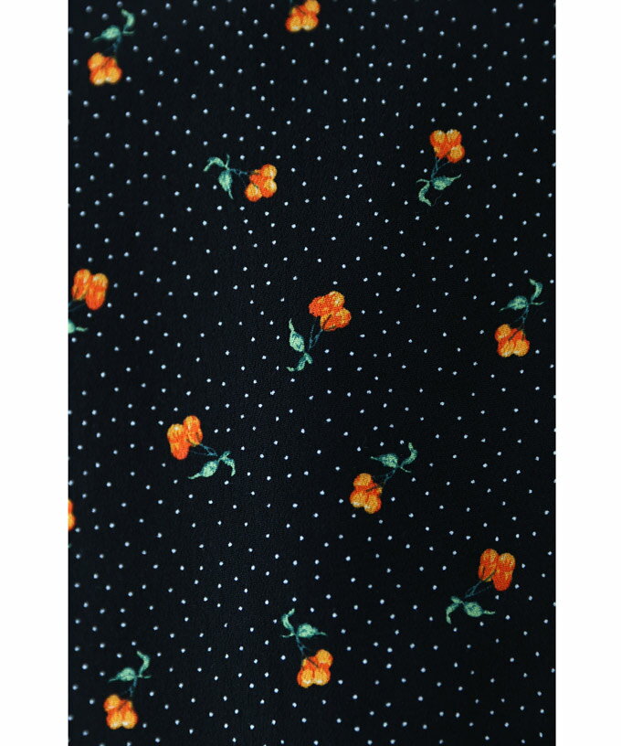 （S~M対応）（黒）さくらんぼ実る短丈ジレベスト