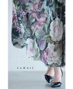 【再入荷♪5/4 20時】(S~L対応)優美な花の世界を閉じ込めたデッサン画スカート