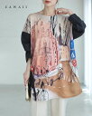 【再入荷♪4/29 20時】(S~3L対応)旅で見かけた街並みの風景画チュニック