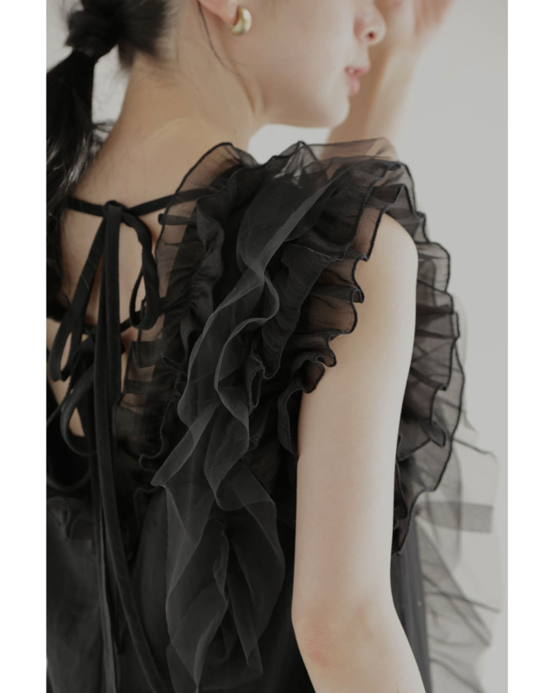 (S~M対応)(黒)デコレーションチュールのバ...の紹介画像2