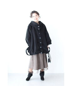 ▼▼(S~L対応)「FRENCHPAVE」(紺)浮き立つ花の貼り絵シャツミディアムワンピース1月19日22時販売新作