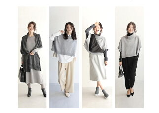 ▼▼(S~M対応)(グレー)「FRENCHPAVE」上半身の体型カバー2点セットトップスワンピース11月30日22時販売新作