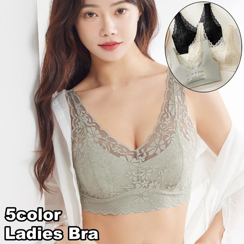ノンワイヤーブラ ハーフトップブラ ブラジャー レディース 女性 インナー 下着 総レース 花柄 フラワー 肌着 婦人下着