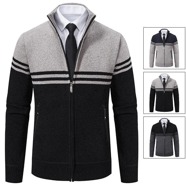 ニットカーディガン カーディガン メンズ ニットセーター 防寒 ジャケット 厚手 裏起毛 アウター 秋物 ..